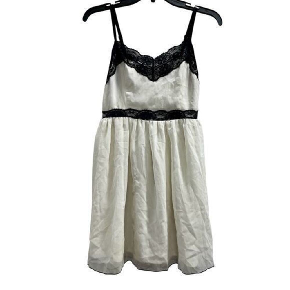Lottie & Holly Band of Gypsies sheer lined black lace babydoll  slip dress sz S